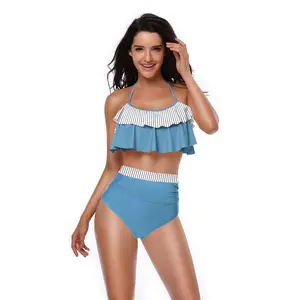 2 Piece Bikini Set U-Wire Cutout Swimsuit High Waisted Textured 2025 Summer Swimming Clothing Beach Water Sports FathersDayGift