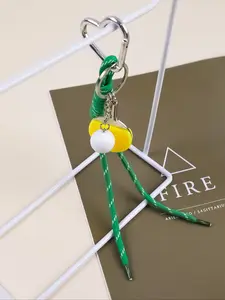 Street Style Keychain, Classic Ping Pong Design, Braided Rope Detail, Perfect Gift for Sports Lovers, Friends, Holidays