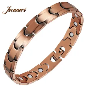 Jecanori Copper Magnetic Bracelet Adjustable Link Simple Style Unisex Fashion Accessory for Men & Women