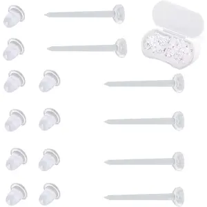 Nkwuire Plastic Earrings, 200 PCS Invisible Clear Post Studs for Sports, Work - Flat Silicone Rubber