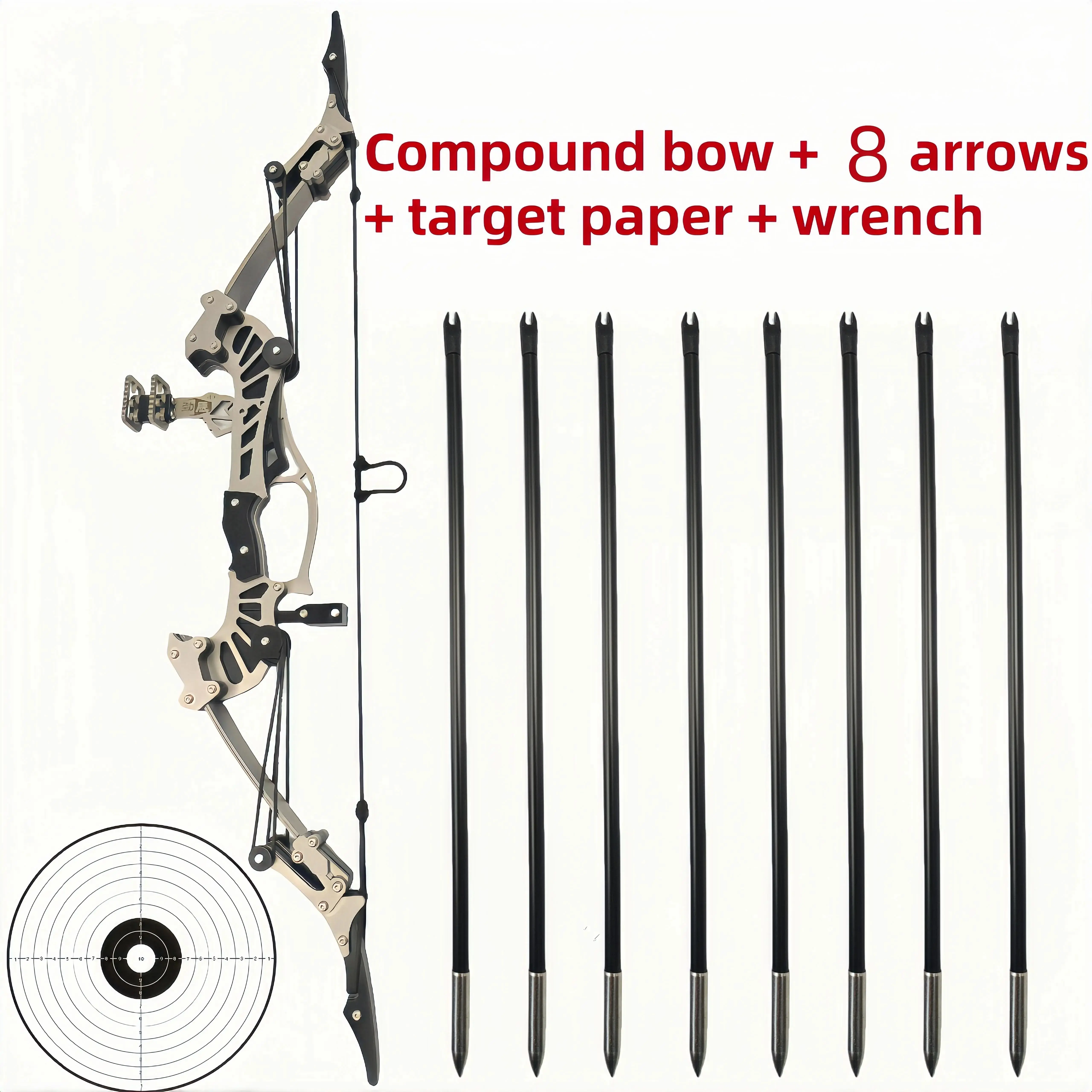 16.4-Inch Mini Stainless Steel Compound Bow, Compact Archery Sports Equipment for Entertainment, Holiday Gift Option