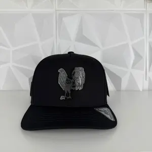 All Black Rooster Hat, Minimalist Animal Design Cap, Gift for Him, Stylish Gallo Snapback, Subtle Farm Enthusiast Apparel