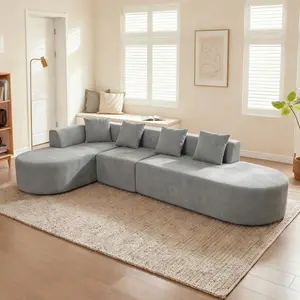 Eyisean 110" Oversized L Shaped Boneless Sofa Couch, Curved Corner Modular Sectional Sofa with Chaise, No Assembly Required, Comfy Cloud Sofa Couch for Living Room/Apartment