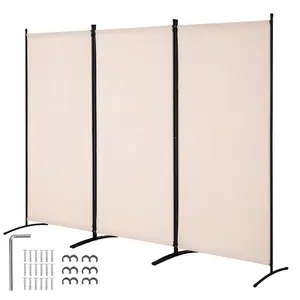 VEVOR 2FT Room Divider, 3 Panel PET Polyester Soundproof Room Screen, Folding Privacy Divider Portable Partition Divider for Room Separation, Freestanding Room Partitions for Office Study, GreyVEVOR Super Brand Day