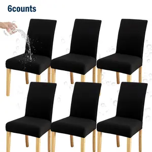 Solid Color Chair Cover, 6 Counts Waterproof Chair Covers, Chair Slipcover, Chair Protector for Home Kitchen Dining Room, Chair Covers Set