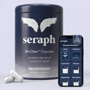 SkinClear Capsules - Supplement for Acne & Clear Skin - All Natural Zinc & Vitamin Treatment for Hormonal Acne & Scarring