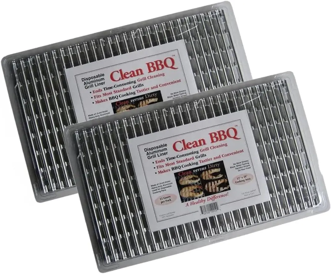 Disposable Aluminum Grill Liners Set of 24 Sheets of Grill ToppersGift.