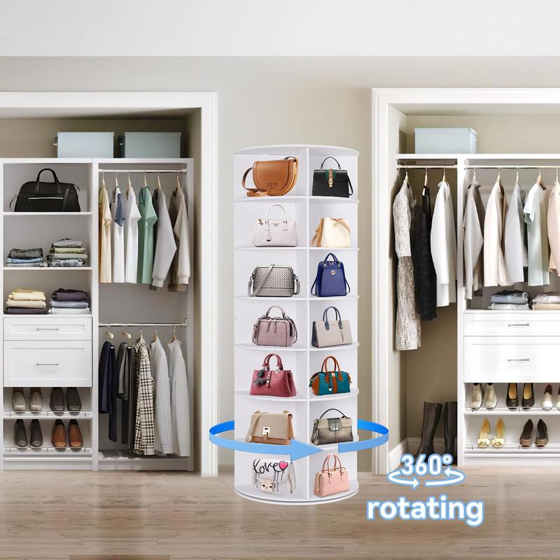 360° Rotating 6/7-Tiers Organizer Shoe Rack, Fits 24-28 Pairs of Shoes, Spinning and Revolving Round Shoe Rack, for Entryway Living Room Hallway Footwear Organization