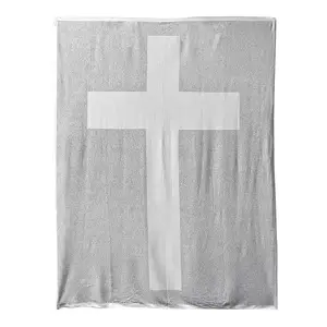 GOSPEL OF JOHN BELIEVER BLANKET Ultra Soft Polyester 50x60 Inch Cross Design for Bed & Couch Healing Thoughts