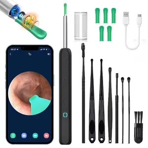 NATFIRE Earwax Removal Tool Kit with Camera and LED Lights, Ear Cleaning Kit Portable 360° Wide-Angle Ear Cleaner, Type-C Charging, Compatible with iPhone & Android Phones Personal Ear Care Gifts for Mum Dad Friends Funny Gift