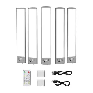 fathersdaygift VEVOR Under Cabinet Lighting, 5 PCS, 68 LED Motion Sensor Lights, Rechargeable Battery Operated Closet Lights with Remote Control, Wireless Under Counter Light for Cabinets, Bookshelf, Stair, Hallway