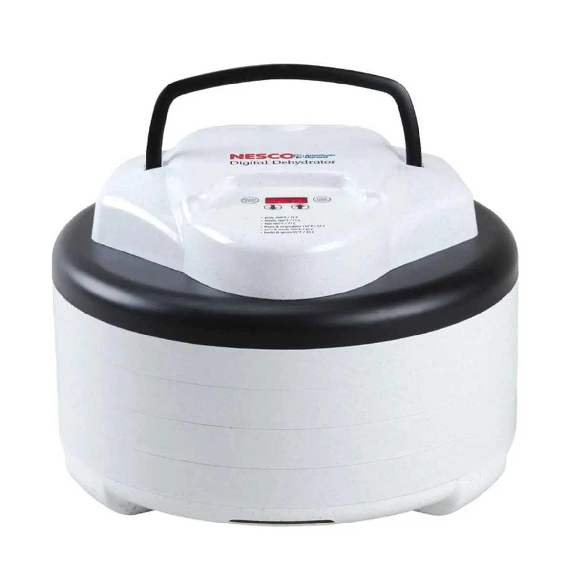 212 MAIN Nesco & AmeriHarvest 6269799 7.3 oz White Speckled Gray Digital Top-Mounted Dehydrator - Kitchen Appliances with Digital Control, Food Dehydrator Machine