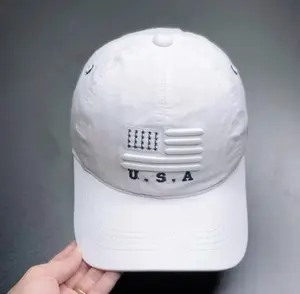 USA Flag Embroidered Baseball Cap White Snapback Hat Adjustable Unisex Cotton Blend Casual Streetwear Hat Breathable Everyday Cap Patriotic Gift