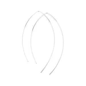 2 Inch Thin Sterling Silver Threader Earrings Open Hoop 20 Gauge (.8mm)