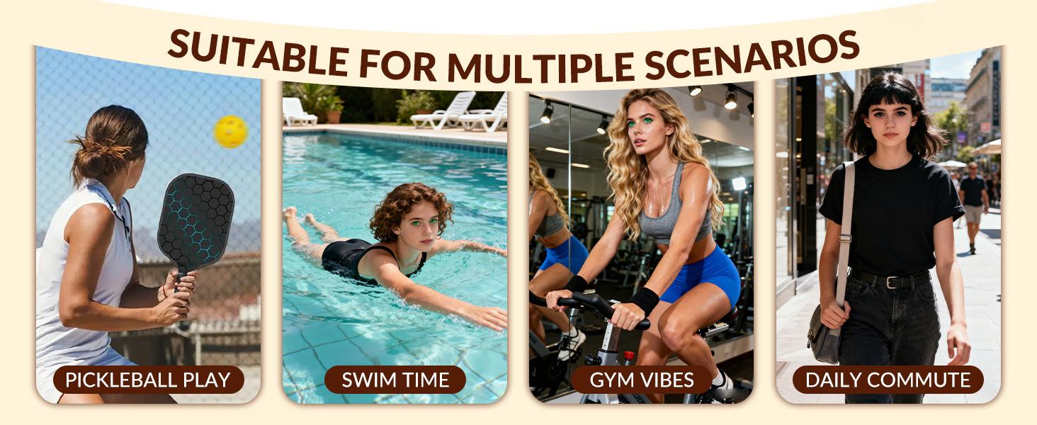 Pickleball Tennis Bag for Men Women with Paddle Cover Pocket, External Ball Bag, Adjustable Shoulder Strap and Fence Hook, Durable Lightweight Sports Tote Bag for Training & Outdoor Play