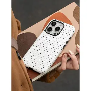 Black And White Polka Dots Two-In-One Anti-Drop Design For Film Cases Phone Case Suitable For Compatible With Iphone16, 15, 14, 13, 12, 11, PRO MAX.PLUS