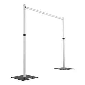 Hecis 12x12Ft Pipe and Drape, 7-12' Tall x 7-12' Wide Adjustable Pipe and Drape Stand, Heavy Duty Backdrop Stand for Event, Party, Trade Shows and Wedding Decor Modern Aesthetic