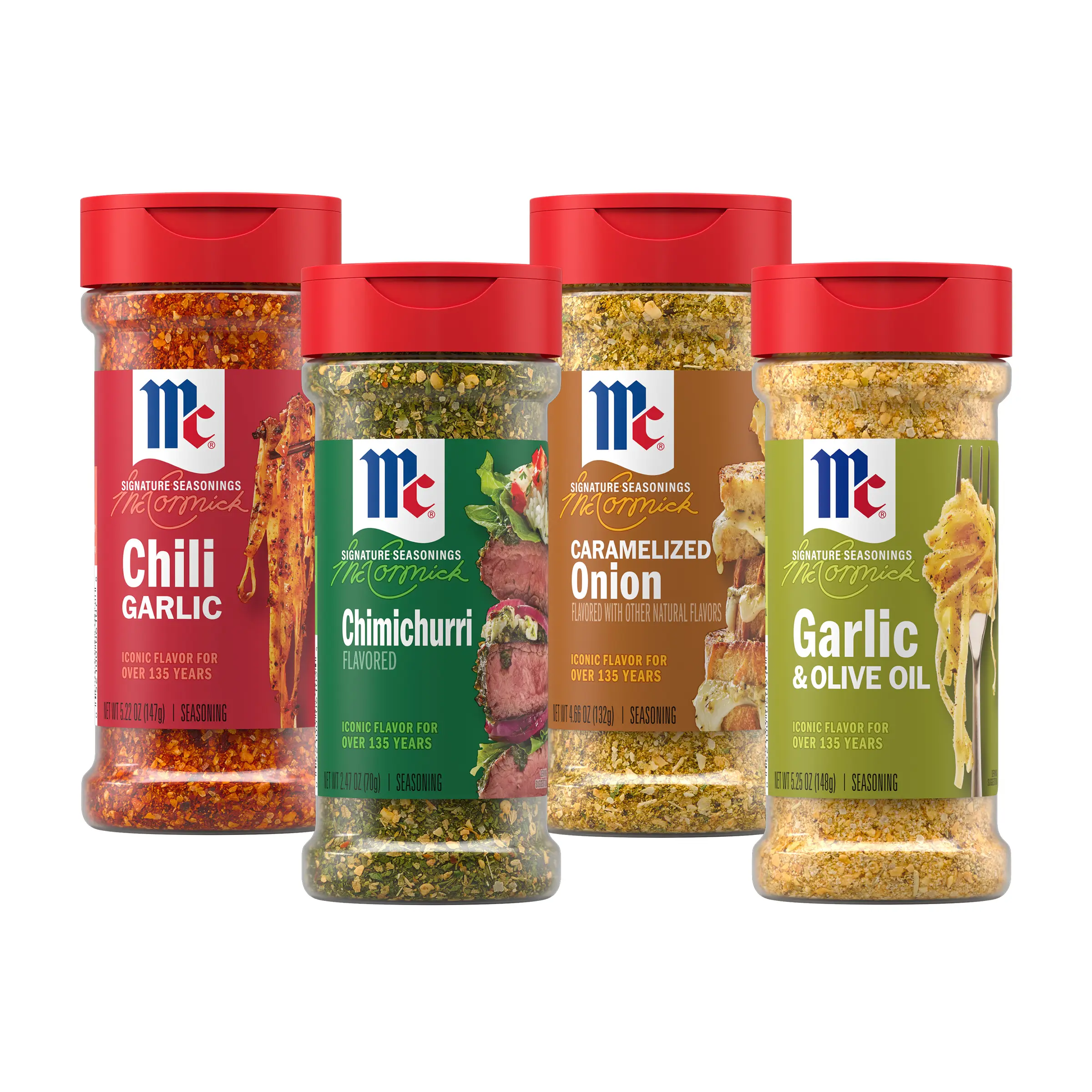 McCormick Signature Seasonings Cooking Blends (Garlic & Olive Oil, Caramelized Onion, Chili Garlic, Chimichurri) Variety Pack McCormick Signature Seasonings Cooking Blends (Garlic & Olive Oil, Caramelized Onion, Chili Garlic, Chimichurri) Variety Pack