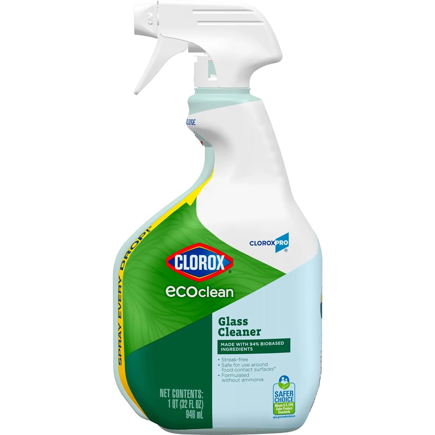 EcoClean Glass Cleaner Spray Bottle, 32 Fluid Ounces