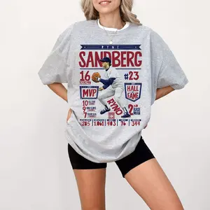 Ryne Sandberg Ryno 23 Distressed Chicago Heather Tee