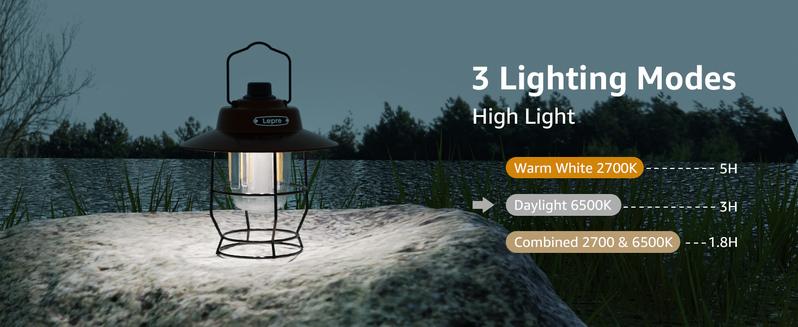 Lepro Vintage LED Camping Lantern Rechargeable, Power Bank, Christmas Decorations, Retro Style, Classic Railroad Lantern with Dimmable Control, Portable Hanging Tent Light for Camping, Power Outages