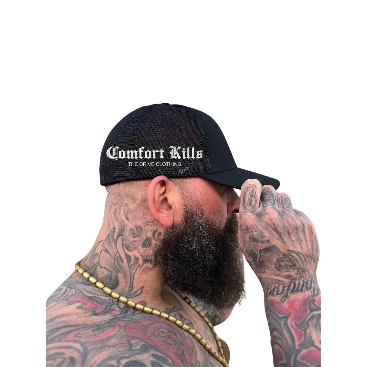 TheDriveClothing USA White Flag Side Style Flexfit Hat – Y2K Streetwear Trucker Cap, Black & White Biker Fashion Hat, TikTok Viral Skater Snapback, Grunge Urban Gym Outfit