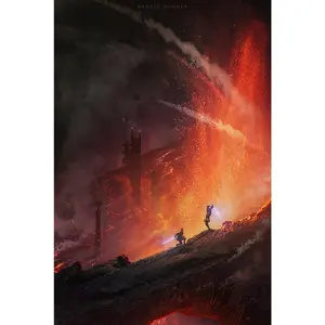 Visual Brilliance: Obi-Wan-Kenobi-VS-Anakin Unframed Posters - Unleash Magic in Your Bedroom! Unframe version