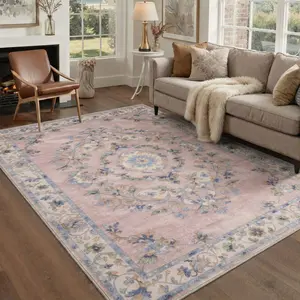 【Summervibes】GENIMO Area Rug – Pet Friendly, Non-Slip, Soft, Machine Washable Floor Rug, Home Carpet Ideal for Living Room, Bedroom, Kitchen, Hallway, Stylish Interior Decor ,ARP1971-PETAL