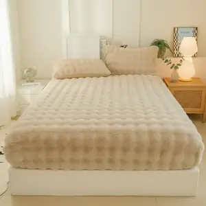 2pcs/3pcs Autumn Winter Fleece Bed Sheet Set, Includes Sheet and Pillowcase, Soft Comfortable, for Bedroom Dorm Hotel