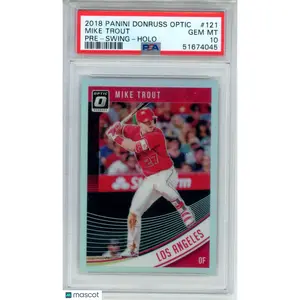 2018 Panini Donruss Optic Mike Trout Pre Swing Holo #121 PSA 10