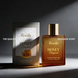 Honey Sandalwood Perfume 1.69oz Liquid, Oud Lavender Bergamot Scent, Vegan Cruelty-Free, Long-Lasting Neutral Fragrance