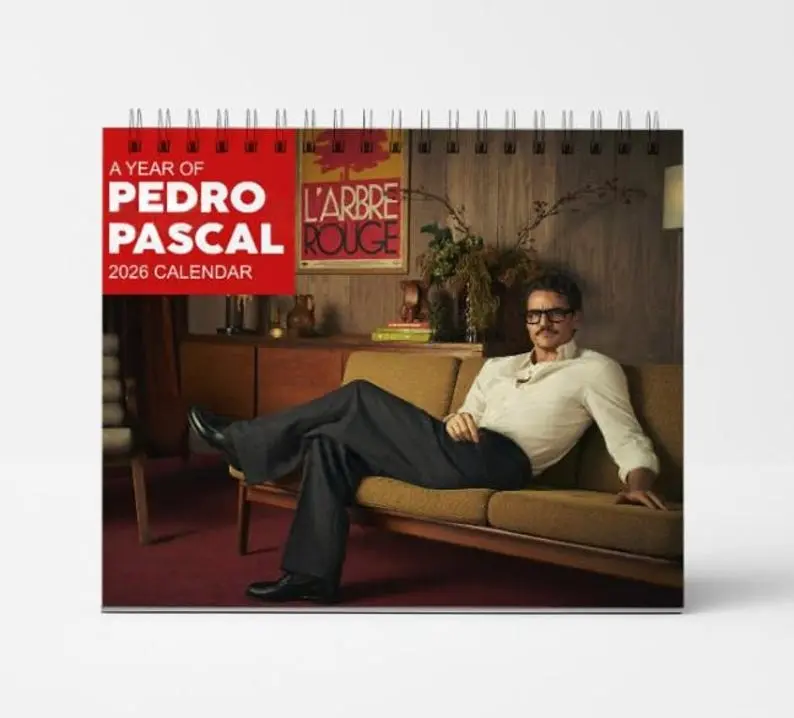 Pedro Pascal 2026 Wall Calendar, Celebrity Planner for Fans, Funny Gift for Her, Pedro Pascal Fan Merch, Holiday Celebrity Gift