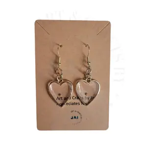 Gold plated Heart Shaped Earring w/Mustard Seed Accent