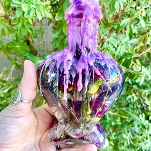 Floral oil love spell bottle