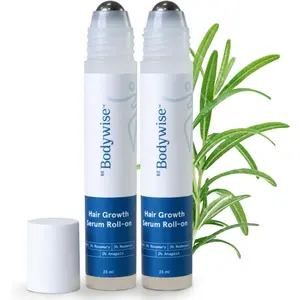 2PCS Be Bodywise Advanced Hair Density Roll-On Serum 25 ml | 5% Saw Palmetto, 3% Rosemary, 1% Caffeine Herbasome & 3% Fenugreek | Scalp Serum for Reduced Hair Fall | Men & Women