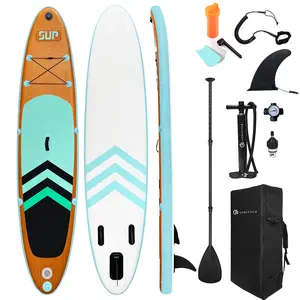 【spotlight day】JC-ATHLETICS Inflatable Stand Up Paddle Board (6 Inches Thick), ISUP Package W/Premium SUP Accessories & Backpack, Non-Slip Deck,Fins, Adjustable Paddle|surfboard,camping,surfing,outdoors,wilderness,still water, lake,rush wave Springtok