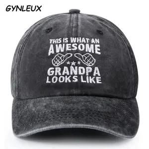 This Is What An Awesome Grandpa Looks Like Embroidered Baseball Cap Vintage Distressed Washed Cotton Adjustable Dad Hat Funny Grandpa Gift For Men Fathers Day Hat