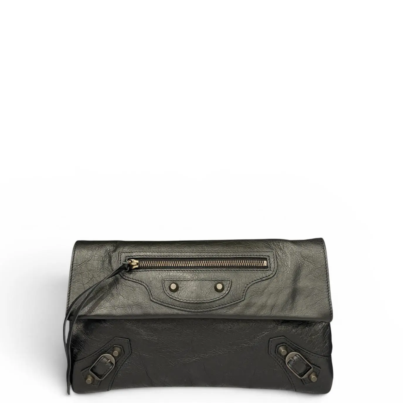 Pre-owned Balenciaga Leather clutches & wristlets Giant 12 Envelope Clutch Arena Lambskin Black (ac052126a3)