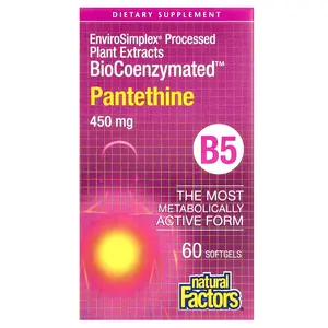 Natural Factors BioCoenzymated, B5, Pantethine, 450 mg, 60 Softgels