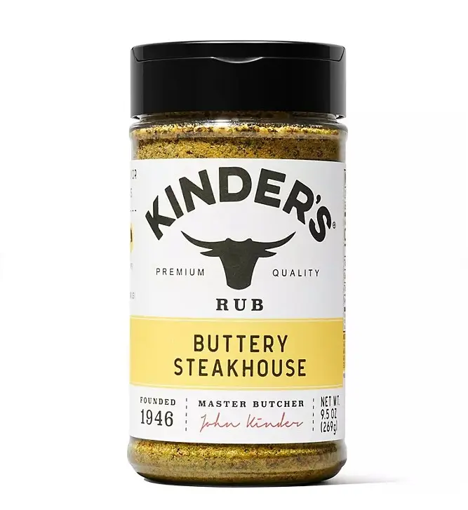 Kinder's Buttery Steakhouse Seasoning 9.5 oz Premium Quality Master Butcher Rub Since 1946