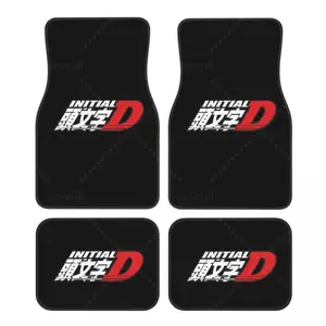Initial D Car Floor Mats Non-Slip Carpets Rugs Front & Rear Car Foot Mats Set of 4 s Auto Accessories Decor