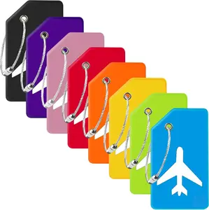 8 Pack Silicone Luggage Tags for Suitcases, TSA Approved, Privacy Protection Suitcase Bag Tag with Stainless Loop, Plane Travel Essentials by Gostwo, Mixed Color