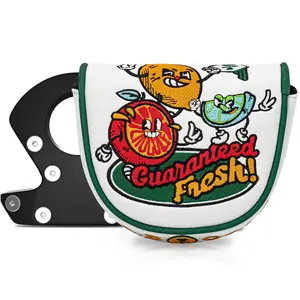 1pc Golf Putter Cover for Df3 Golf Putters, Stylish Cartoon Pattern Design, PU Fabric with Plush Lining, Magnetic Closure & Rabbit Ear Design, Golf Accessories, Golf Gift