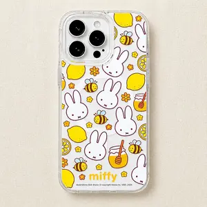 Cute Kawaii Miffy Lemon Honey Bee Clear Magnetic MagSafe Phone Case, Sweet Summer Citrus Aesthetic Shockproof Protective Cover, Slim Transparent Case Compatible with iPhone 11-17 Series & Samsung Galaxy S22-S26 Ultra