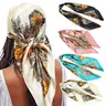 2/4pcs/set Fashion 90x90cm Large Square Head Scarf, Silk-Like Neck Scarf, Bandana Hair Wrap, Casual Random Print, All Seasons, Women's Accessory