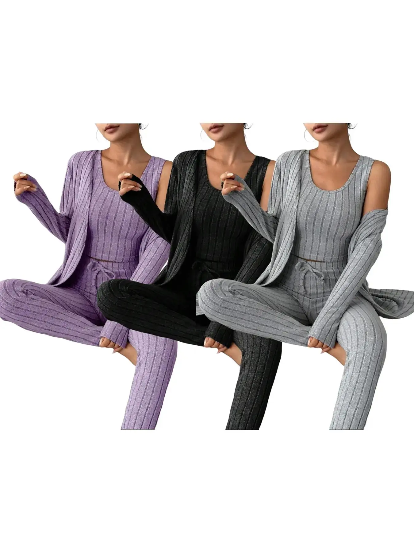 Purple*1 pc+Black*1 pc+Gray*1 pc