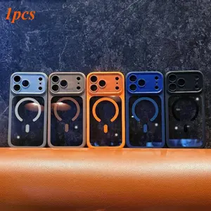 Official Instantly Turn 17 Clear Orange Color For Magsafe Protective Case For iPhone 17 Air 16 15 Pro Max Magnetic Wireless Charge Cover