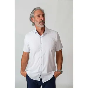 Solid Inner-Line Short Sleeve White