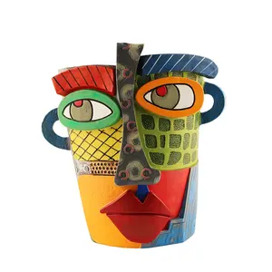 (BIG)Picasso-Inspired Resin Vase - Modern Abstract Art Decoration with Drainage Holes - 3D Abstract Plant Pot for Indoor & Outdoor Use - Lightweight & Non-Fragile - Perfect for Offices & Cafés