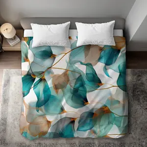 MWW C1DCKSW09M41KA Teal & Brown Turquoise King Size Duvet Cover - Home Decor Essential